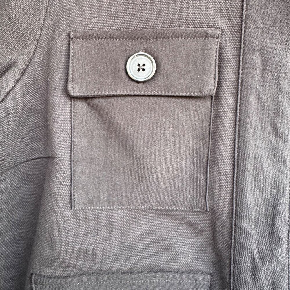 Banana Republic Womens Mini Pique Utility Jacket Shacket M Button Pockets Zip - Picture 8 of 10